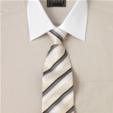 Beige White Collar and Cuff Shirt
