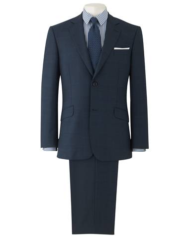 Navy Prince of Wales Fine Check Classic Fit Suit